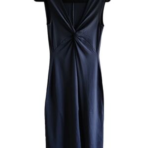 Patagonia Bandah Dress Navy Blue Size Medium V-neck front twist